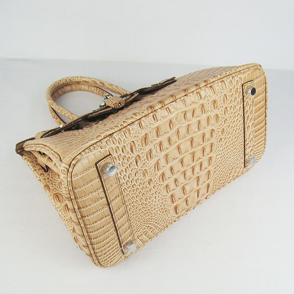 Replica Hermes Birkin 30CM Crocodile Head Veins Bag Earth Yellow 6088 On Sale - Click Image to Close